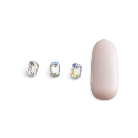 Rhinestones for nail design transparent Pole "Soft medium rectangle", 10 pcs