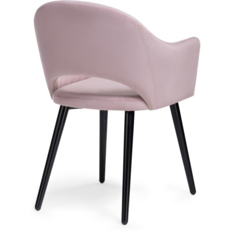 Stol on a metal frame Apr Metal/velor, black/pink 57x57x81 cm-3