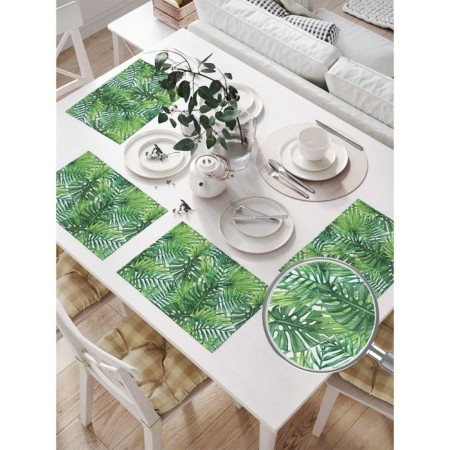 Set of napkins for setting the table "Tropical leaves", rectangular, size 32x46 cm, 4 pcs-1