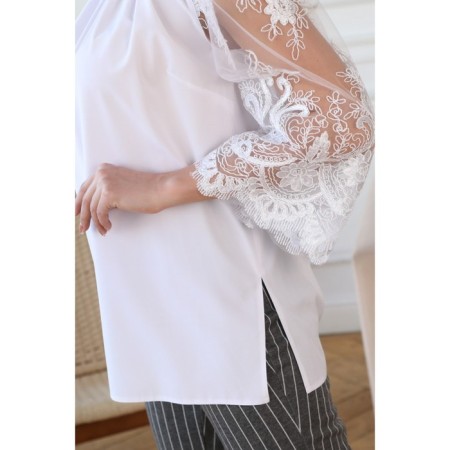 Female blouse, size 44, white color-3