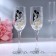 A set of wedding glasses "Bride and Bride" with modeling, 200 ml, black and white