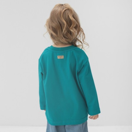 Longsliv children's minku, turquoise color, height 134 cm-3