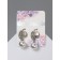 Earrings with pearls "Grace" path, white color in silver