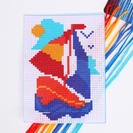Cross -cross "Ship", a set for creativity, 14 x 10 cm-2