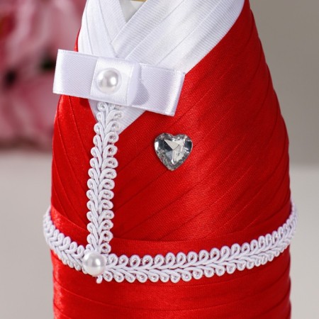 Decoration for champagne "Carmen", red-white-1