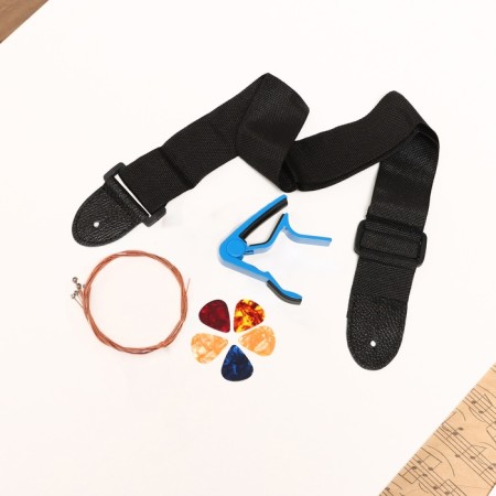 Set of guitarist Music Life ML-50A RD: guitar, case, strings, belt, capodasters, mediators-8