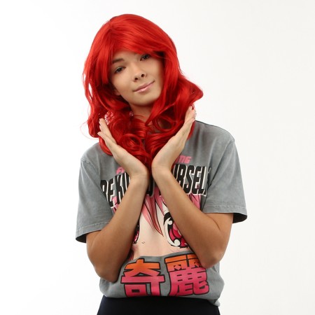Carnival wig "anime" fire-red-2