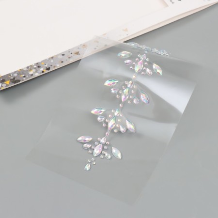 Stick plastic rhinestones for hair "Crystals" 26.5x13 cm-1