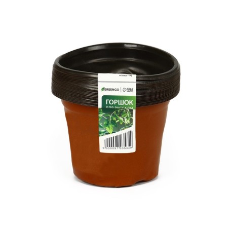 Pot for seedlings, 600 ml, d = 10 cm, h = 8 cm, terracotta, Greengo-6