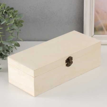 Casket Wood for painting with divisions "rectangular" locking buckle 26x11x8 cm