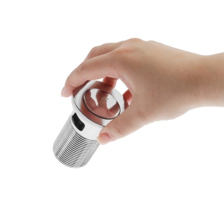 Bottom valve Zein BP1, 1 1/4 ", a small button, with overflow, for a shell, chrome-8