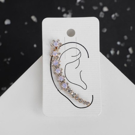 Earring "Kaff" Chamomile, white-pink color in gold-3