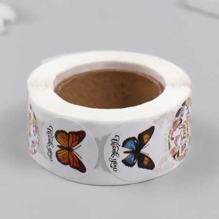 Stick Paper "Butterfly. Thank you" d = 2.5 cm 500 pcs in the roll-2