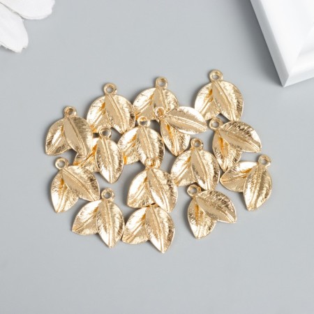 Decor for creativity metal "leaflets" gold 1.5x1.4 cm-3