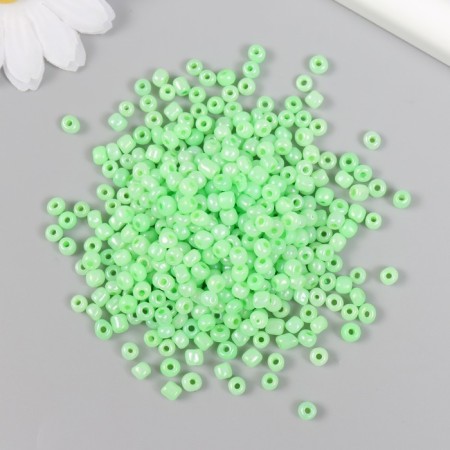 Glass beads 6/0 "green tea" translucent mother -of -pearl 450 gr-1
