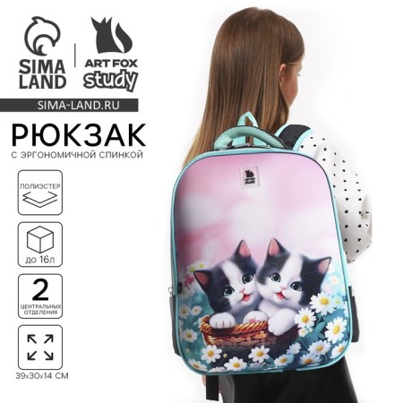 School backpack 39x30x14 cm "September 1: Cute kittens"