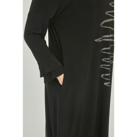 Female dress, size 64, black color-5