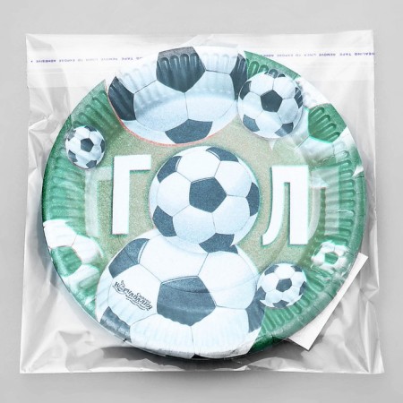 Disposable paper plate "goal" balls (18 cm)-4
