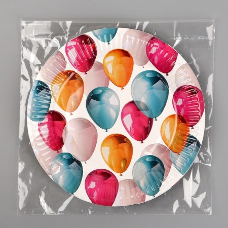 Disposable paper plate "Balls", 18 cm-4