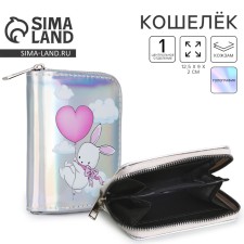 Wallet with a holographic effect, silver color