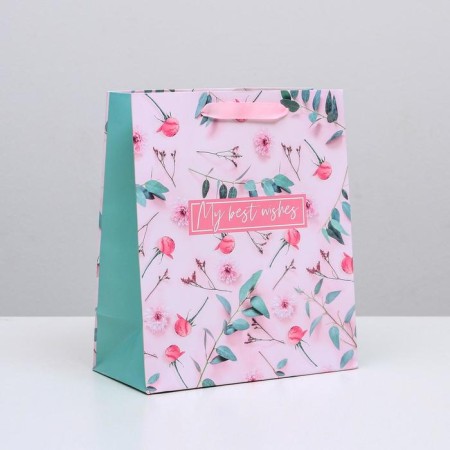 Gift laminated vertical, packaging, My Best Wishes, ML 23 x 27 x 11.5 cm