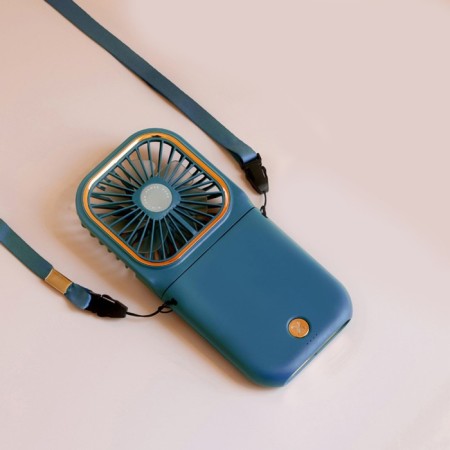 Portable F30 fan, Power Bank 3000 mAh, 3 modes, USB, folding, blue-1