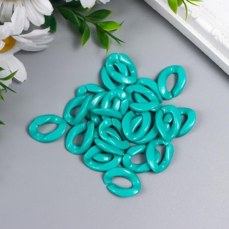 Decor for creativity plastic "Ring for the chain" azure set 25 pcs 2.3x1.65 cm-2