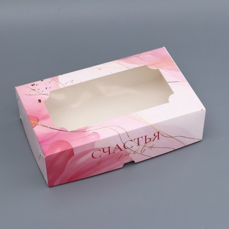 Gift folding box with a window, packaging, "happy moments", 25 x 15 x 7 cm-1
