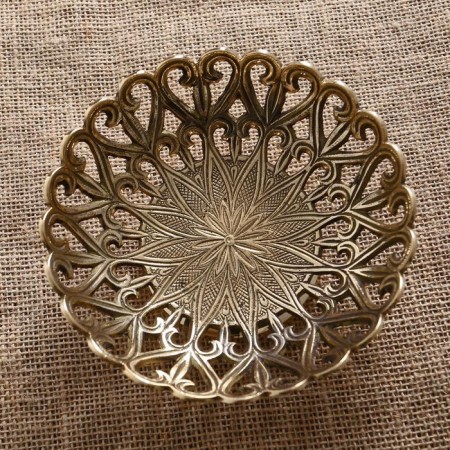 The dish "Geometric patterns" brass 15x15x5 cm-1