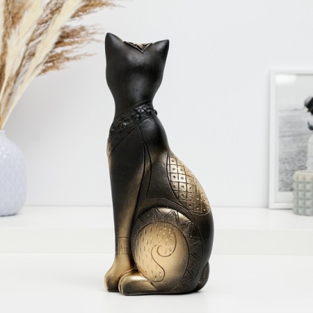 Figure "Cat Pharaoh" Black in gold, 28cm-2