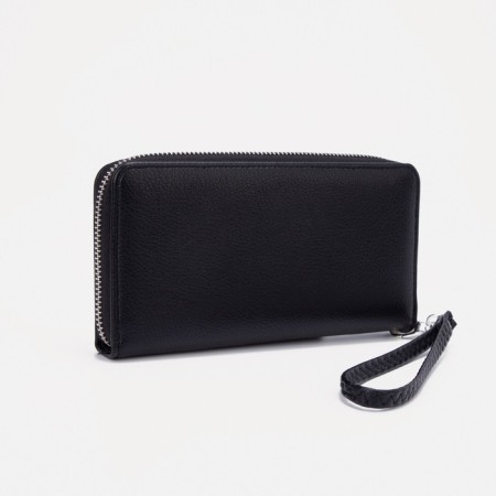 Women's wallet with a zipper, with a pen, black color-1