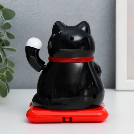 Plastic pendulum from the solar battery "Cat Mani-Neko" black 9.5x10x9.5 cm-4
