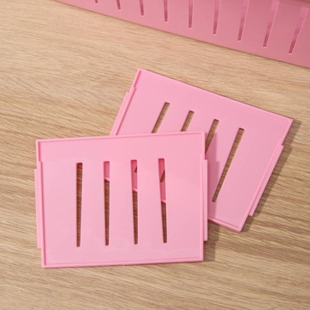 Solvement Plastic organizer for storage, 30.5 × 14.5 × 10.5 cm, with removable partitions, mix of mix-3