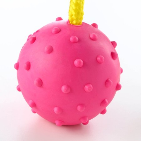 Toy ball on a rope, 6 cm, pink-1