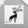 Tattoo on the body Black "Deer" 6x6 cm