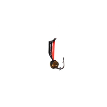 Mormyshka column black, red abdomen + ball Grand Golden, weight 0.4 g-1