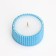 Candle "Dome" in a candlestick with narrow faces of gypsum with a lid, 7.5x9 cm, blue