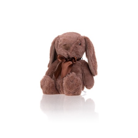 Soft toy Gulliver Bunny "Mokko" with a bow, coffee color, 25 cm-12