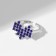 Ring "Heart" pixels, blue color in silver, dimensionless