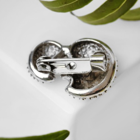 Brooch "Hedgehogs" mini, color of black silver-2