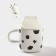 Ceramic mug with a Milk lid and tube, 350 ml, white and black color