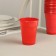 A single -single plastic glass "POPS", 200 ml, red color