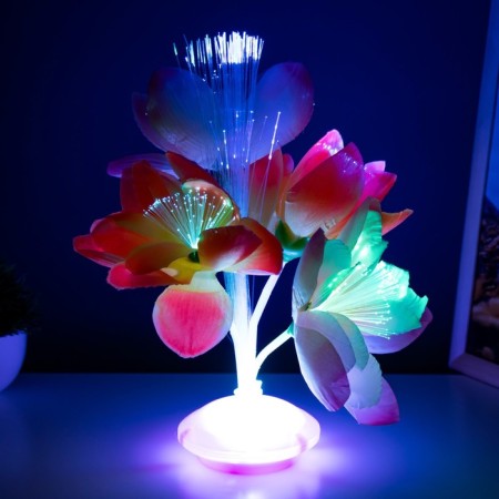 Nightlight "Bright flowers" LED from batteries 3AA H = 22 cm Mix Risalux-5