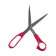 Office scissors 21.5 cm, plastic handles, mix
