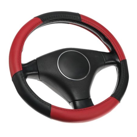 Torso steering wheel, Pu, combined, size 38 cm, black and red