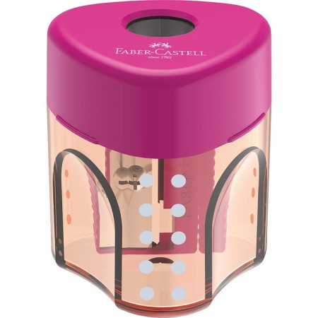 Plastic sharpener with "curtain" Faber-Castell Grip Auto mini, 1 hole, container. Mix-1