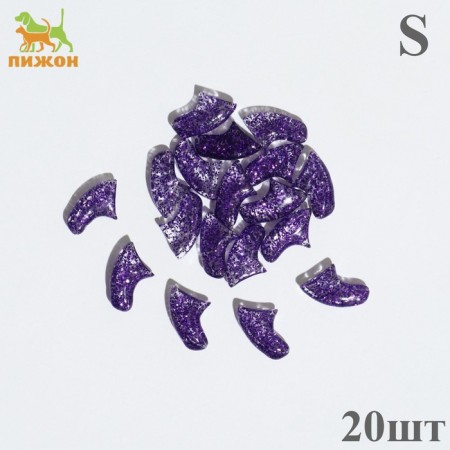 Faling claws "Antizaraps" (20 pcs), size S, purple with sparkles