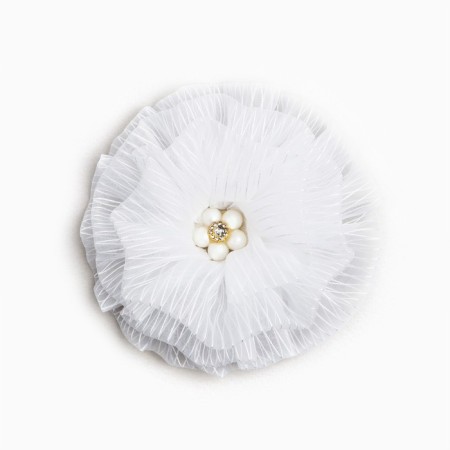 Outlet. Bant for hair on elastic band, white, 11 cm, kitty Marie-6