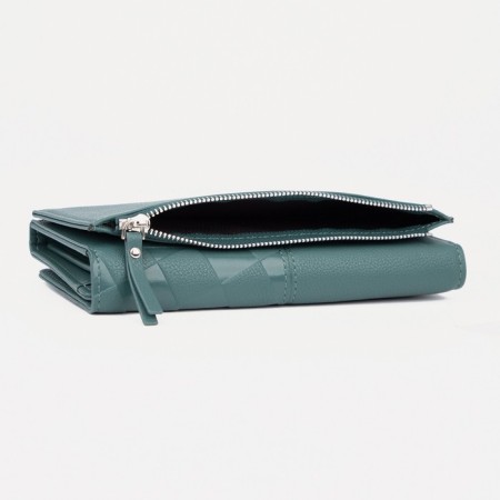 Women's wallet on magnets, green color-2