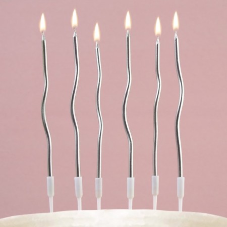 Candles for the cake "For your holiday", silver, 10 pcs.-5